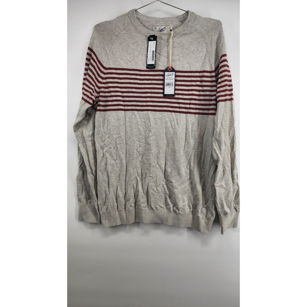 Grayers Mens Medium Grey Shore Club Cotton Beach Sweater‎ NWT 100% Cotton